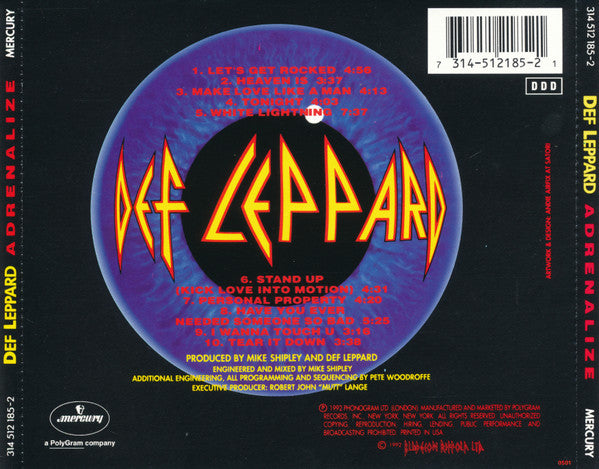 Def Leppard : Adrenalize (CD, Album)