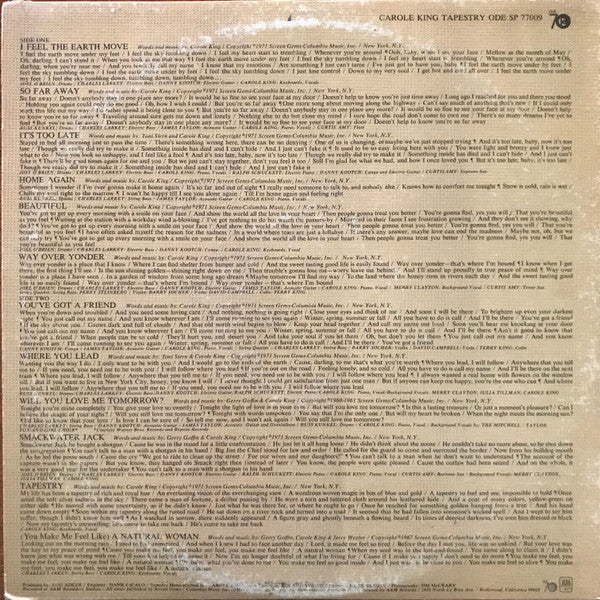 Carole King : Tapestry (LP, Album, Ter)
