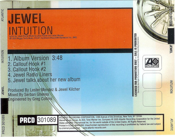 Jewel : Intuition (CD, Single, Promo)