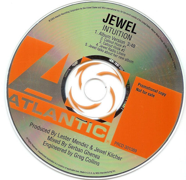 Jewel : Intuition (CD, Single, Promo)