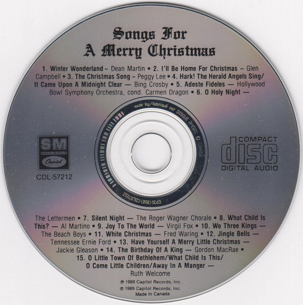 Various : Songs for a Merry Christmas (CD, Comp, Mono)