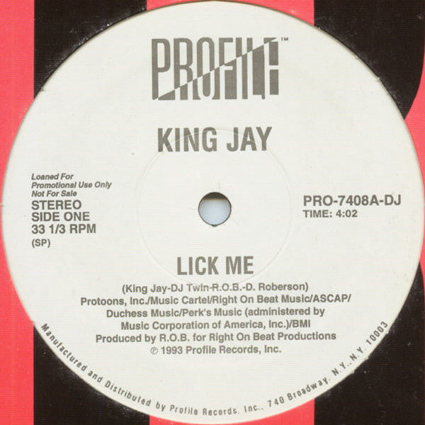 King Jay : Lick Me (12", Promo)