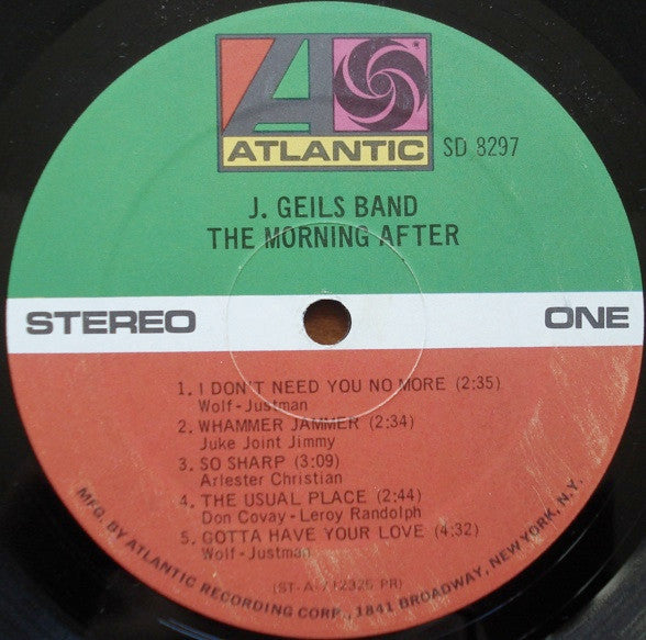 The J. Geils Band : The Morning After (LP, Album, PR )