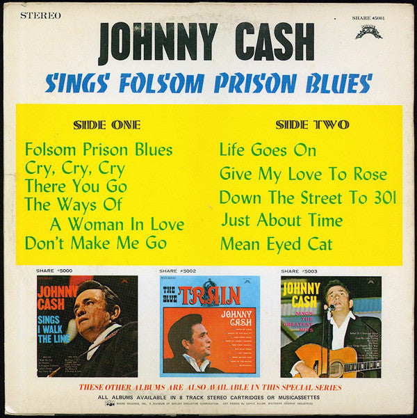 Johnny Cash : Johnny Cash Sings Folsom Prison Blues (LP, Comp)