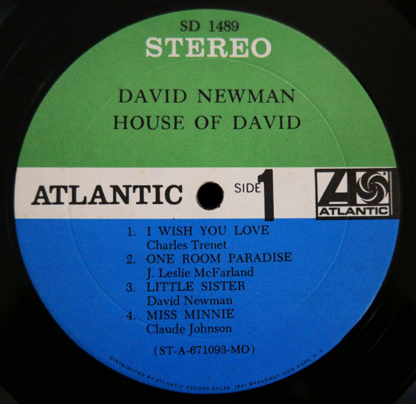 David "Fathead" Newman : House Of David (LP, Album, MO)