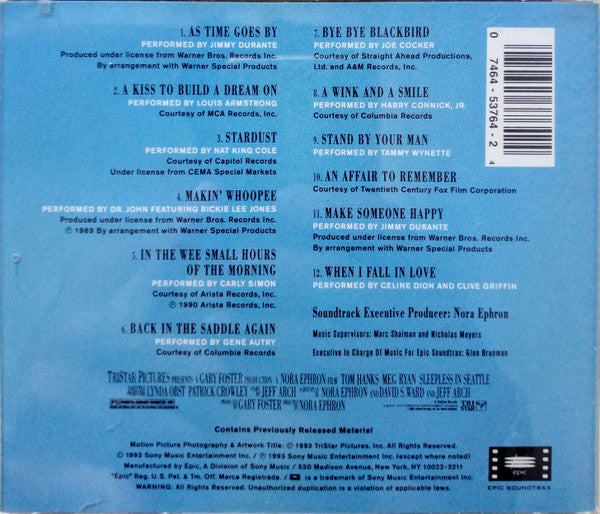 Various : Sleepless In Seattle (Original Motion Picture Soundtrack) (CD, Comp, RE, Son)