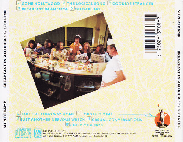 Supertramp : Breakfast In America (CD, Album, RE, Den)