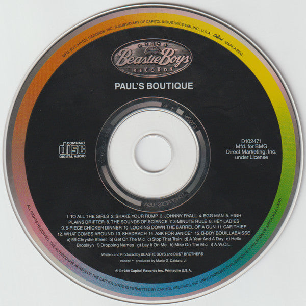 Beastie Boys : Paul's Boutique (CD, Album, Club)
