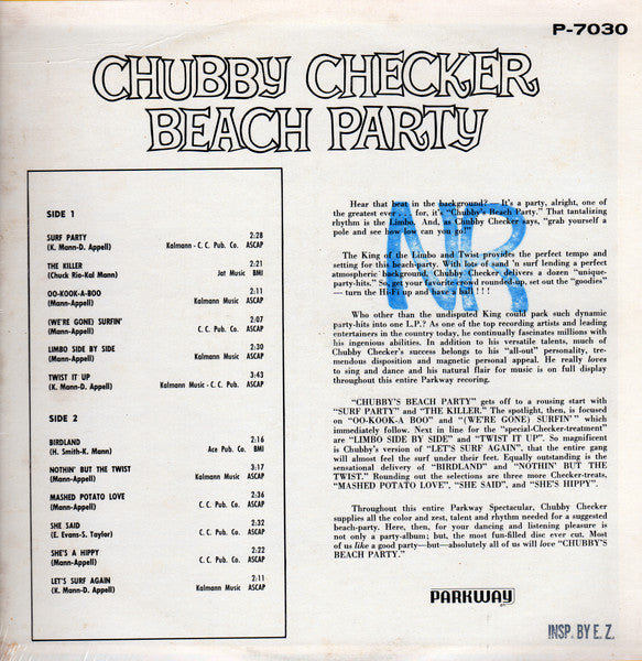 Chubby Checker : Beach Party (LP, Album, Mono)