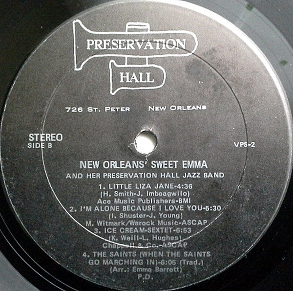 Sweet Emma* And Her Preservation Hall Jazz Band : New Orleans' Sweet Emma And Her Preservation Hall Jazz Band (LP, Album, RE)