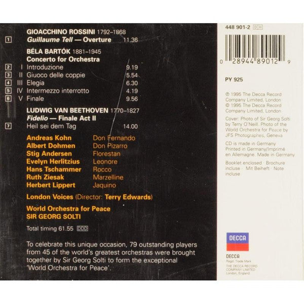 Gioacchino Rossini, Béla Bartók, Ludwig van Beethoven - World Orchestra For Peace, Georg Solti : United Nations 50th Anniversary Concert (CD, Album)