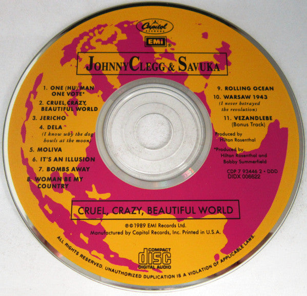 Johnny Clegg & Savuka : Cruel, Crazy, Beautiful World (CD, Album)