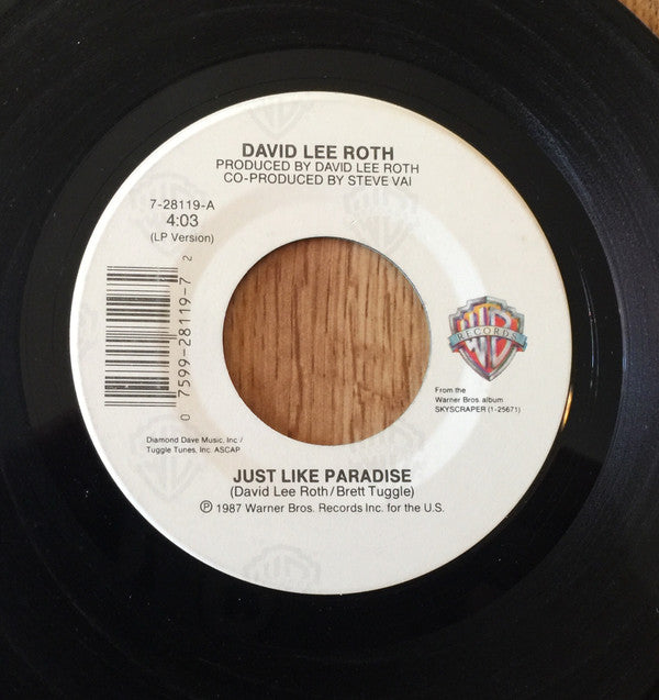 David Lee Roth : Just Like Paradise (7", Single, Styrene, All)