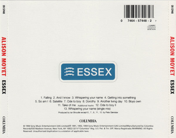 Alison Moyet : Essex (CD, Album)