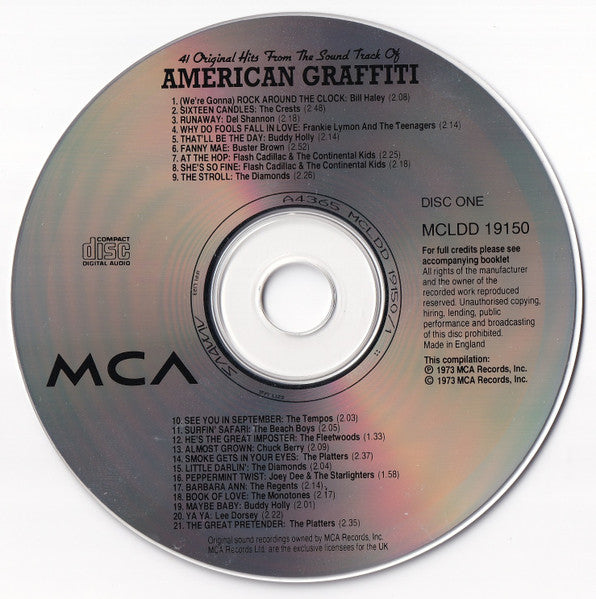 Various : 41 Original Hits From The Sound Track Of American Graffiti (2xCD, Comp, RE)