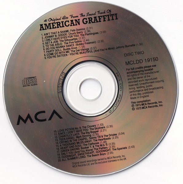 Various : 41 Original Hits From The Sound Track Of American Graffiti (2xCD, Comp, RE)
