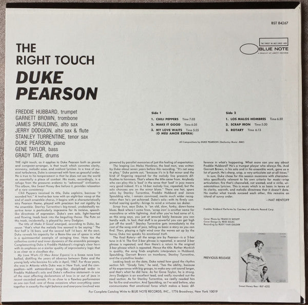 Duke Pearson : The Right Touch (LP, Album)