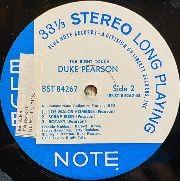 Duke Pearson : The Right Touch (LP, Album)