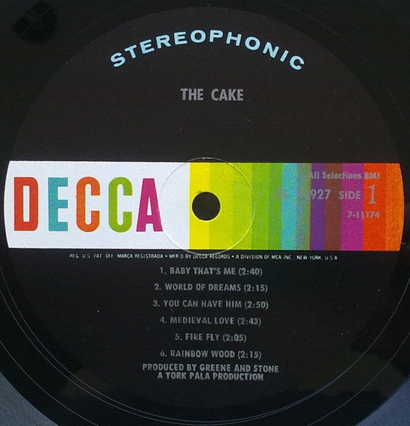 The Cake (2) : The Cake (LP, Album, Glo)
