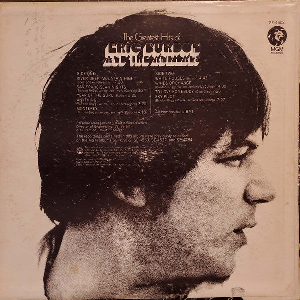 Eric Burdon & The Animals : The Greatest Hits Of Eric Burdon And The Animals (LP, Comp, RE, MGM)