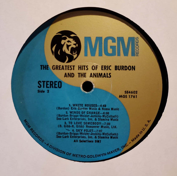 Eric Burdon & The Animals : The Greatest Hits Of Eric Burdon And The Animals (LP, Comp, RE, MGM)