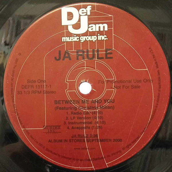 Ja Rule : Between Me And You (12", Promo)