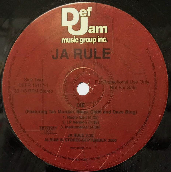 Ja Rule : Between Me And You (12", Promo)