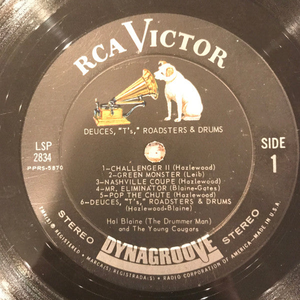 Hal Blaine & The Young Cougars : Deuces, "T's," Roadsters & Drums (LP, Album, Roc)