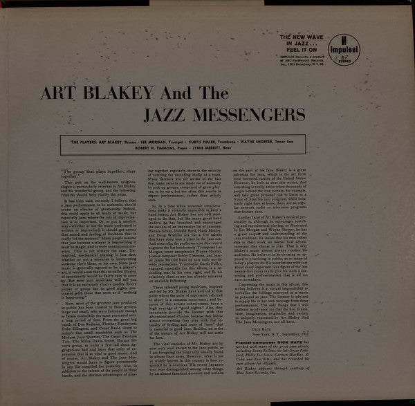 Art Blakey & The Jazz Messengers : Art Blakey & The Jazz Messengers (LP, Album)