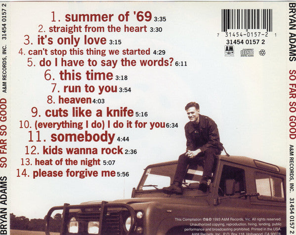 Bryan Adams : So Far So Good (CD, Comp)