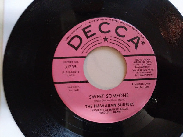 The Hawaiian Surfers : Sweet Someone / Cafe Au Lait (7", Single, Promo)