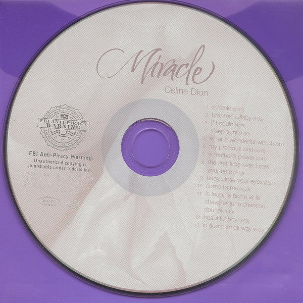 Celine Dion* : Miracle (CD, Album, RE)