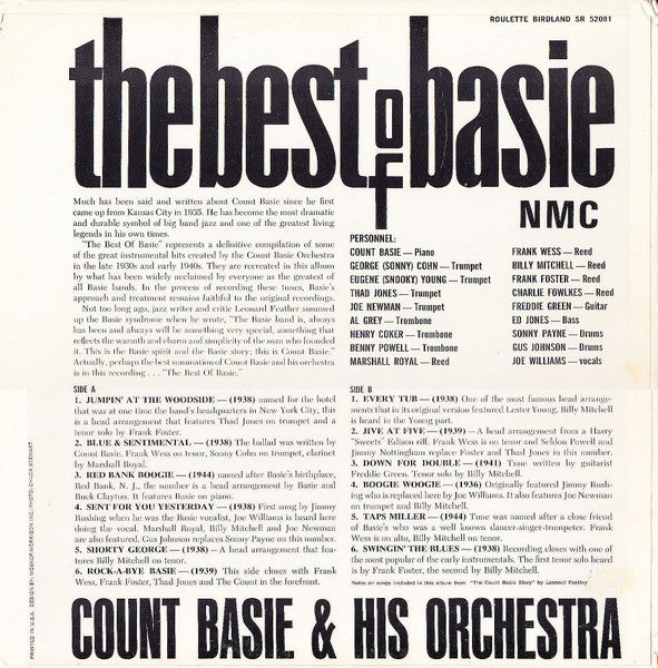 Count Basie Orchestra : The Best Of Basie (LP, Album, RP)