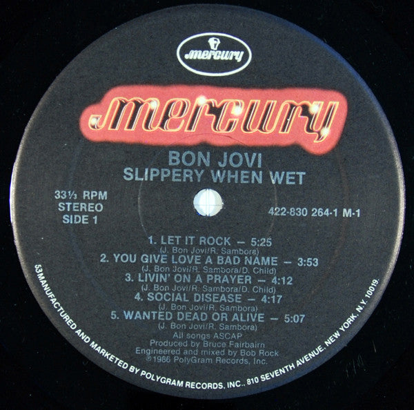 Bon Jovi : Slippery When Wet (LP, Album, 53 )