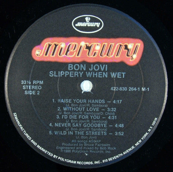 Bon Jovi : Slippery When Wet (LP, Album, 53 )