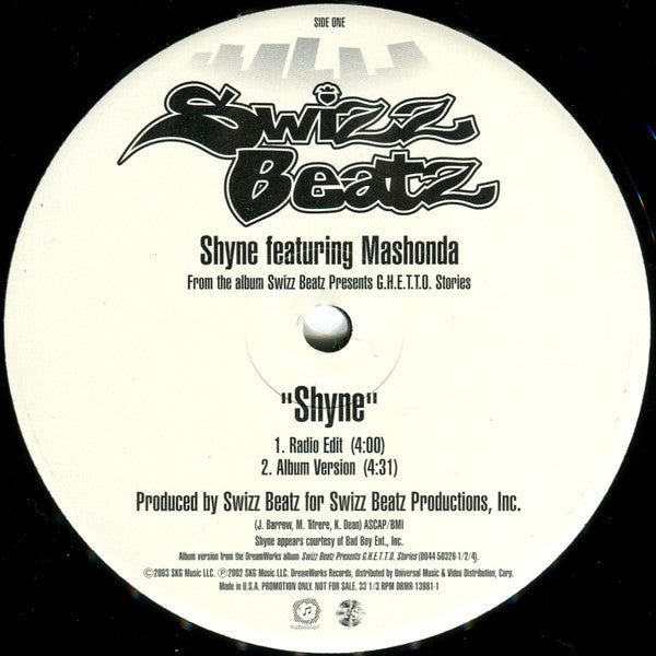 Swizz Beatz Featuring Mashonda : Shyne (12", Promo)