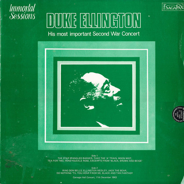 Duke Ellington : His Most Important Second War Concert: Carnegie Hall 1943 (LP, Album, RP)
