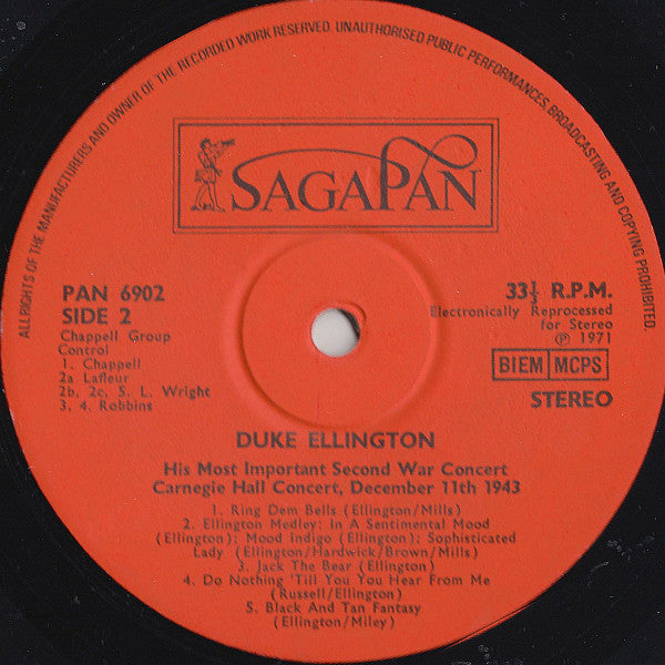 Duke Ellington : His Most Important Second War Concert: Carnegie Hall 1943 (LP, Album, RP)