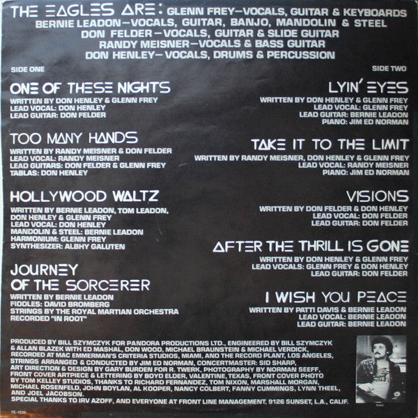 Eagles : One Of These Nights (LP, Album, SP )