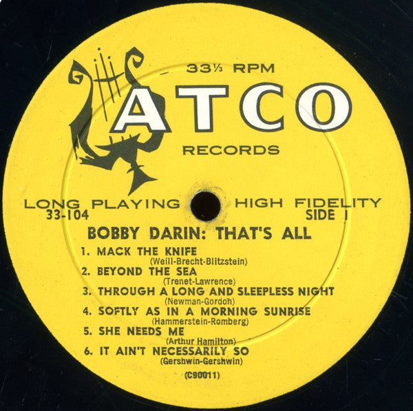 Bobby Darin : That's All (LP, Album, Mono)