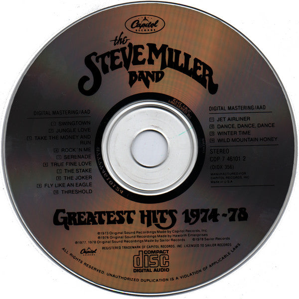 The Steve Miller Band* : Greatest Hits 1974-78 (CD, Comp, Club, RE)