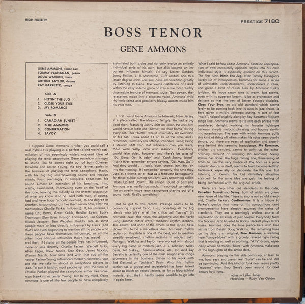 Gene Ammons : Boss Tenor (LP, Album, Mono)