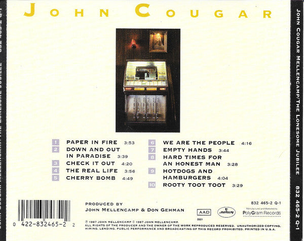 John Cougar Mellencamp : The Lonesome Jubilee (CD, Album)