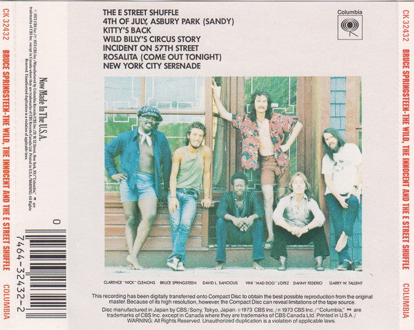 Bruce Springsteen : The Wild, The Innocent & The E Street Shuffle (CD, Album, RE)