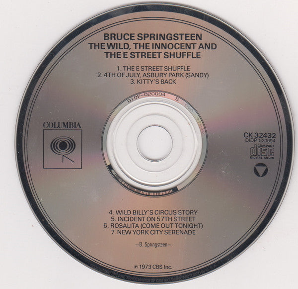 Bruce Springsteen : The Wild, The Innocent & The E Street Shuffle (CD, Album, RE)