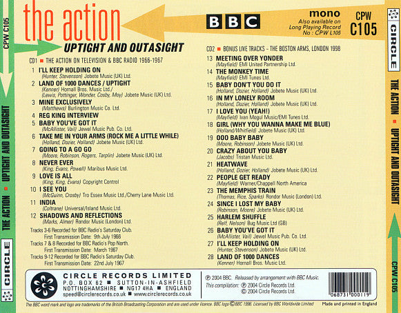 The Action : Uptight And Outasight (2xCD, Comp, Mono)