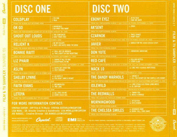 Various : Film & TV Sampler / Summer '05 (2xCD, Comp, Promo, Smplr)