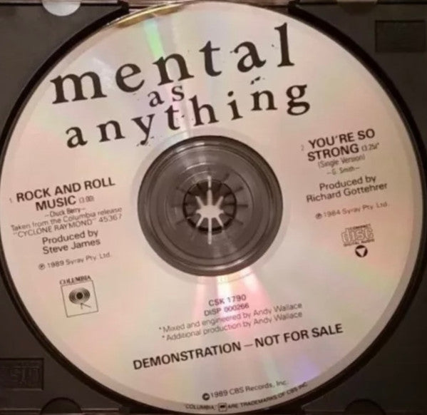 Mental As Anything : Rock And Roll Music (CD, Single, Promo)