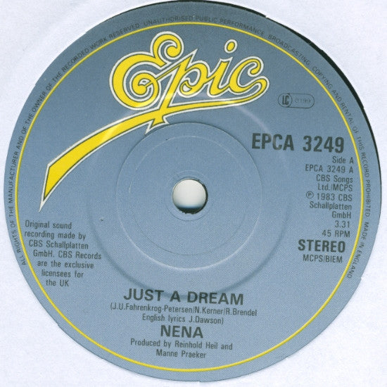 Nena : Just A Dream (7", Single)