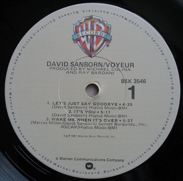 David Sanborn : Voyeur (LP, Album, Jac)